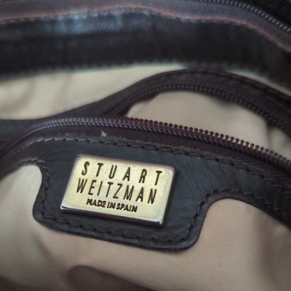 Stuart Weitzman Embossed Patent Leather Shoulder Bag - Picture 8 of 12